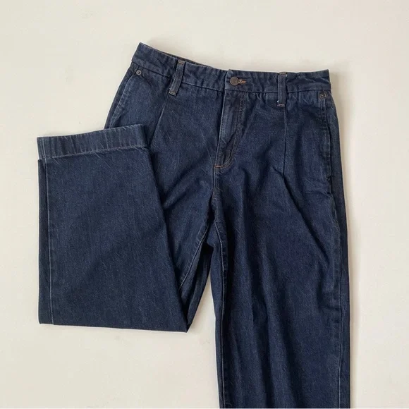 Banana Republic Luxe Mid Rise Straight Denim Jeans Dark Wash, Size 28/6 Regular - Picture 10 of 14
